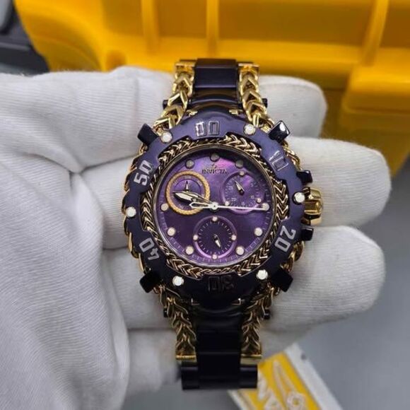 Invicta Gladiator Women\'s Watch w/ Mother of Pearl Dial - 43.2mm. Gold. Purple main image 6
